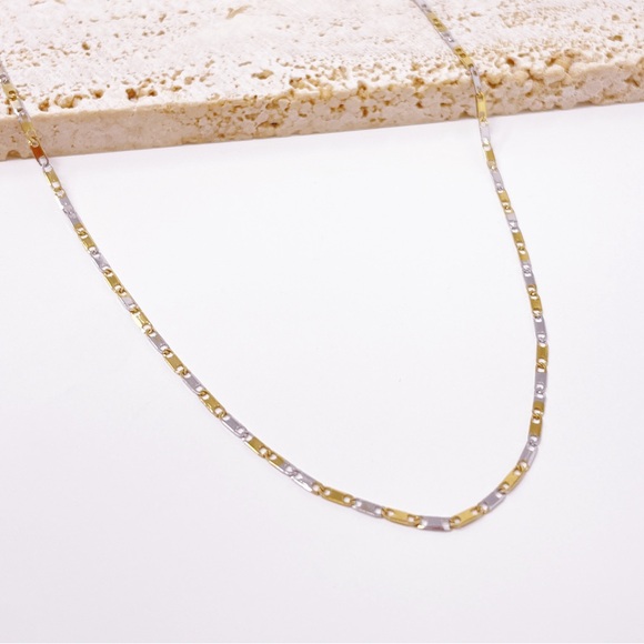 Stainless Steel Silver & Gold Necklace - Picture 1 of 14